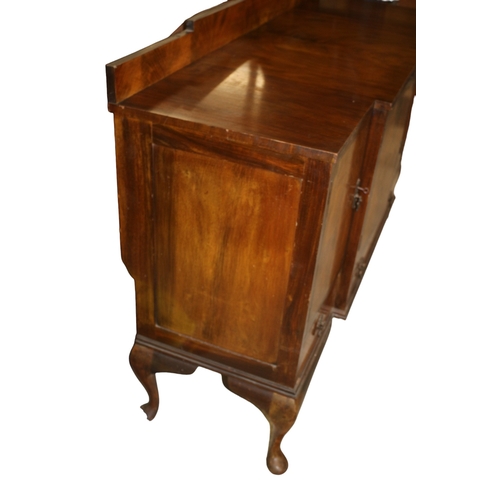 20 - Very Solid Walnut Veneered Early 20th Century Sideboard with Brass Furnishings and Keys - 151.5 x 10... 