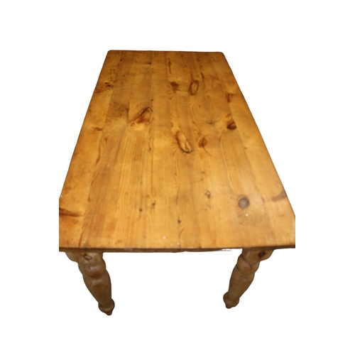 21 - Farmhouse Pine Kitchen / Dining Table with Drawer to One End and Fixed Legs - Circa 1960/70's - 5ft ... 