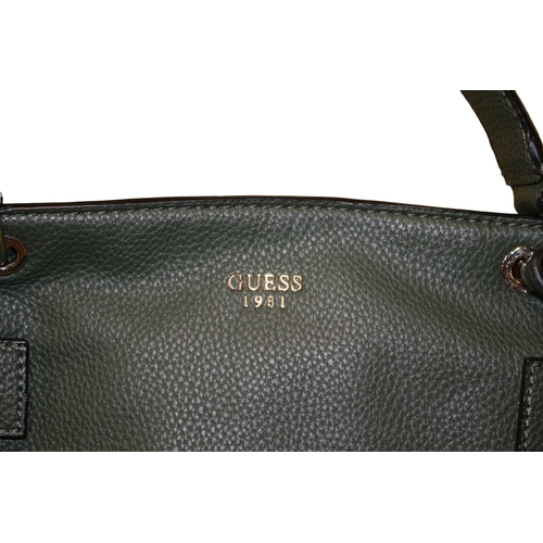 52 - Brand New Guess Handbag with Dust Cover - Green Colour with Shoulder Strap and Carry Handles