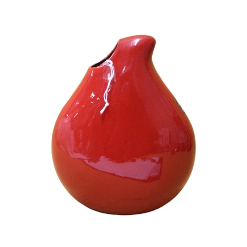 61 - Anita Harris Ceramic Teardrop Vase - Poppy Design - Marked and Signed to Base - 22cm Tall