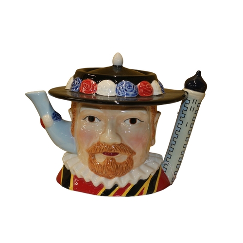 62 - 2 x James Sadler Character Teapots - Beefeater and Henry VIII - Both Boxed