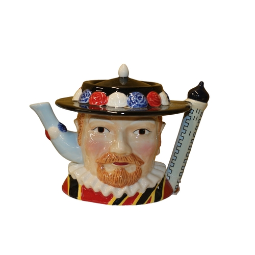 63 - 2 x James Sadler Character Teapots - Beefeater and Henry VIII - Both Boxed