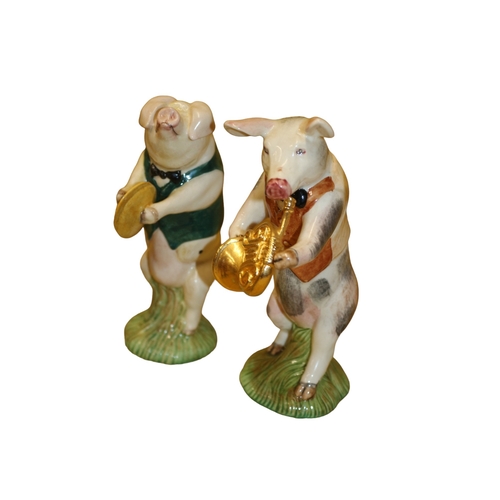 113 - Beswick Pig Band with Conductor - Becoming Quite Rare to Find - 8 in Total - Tallest is 15cm