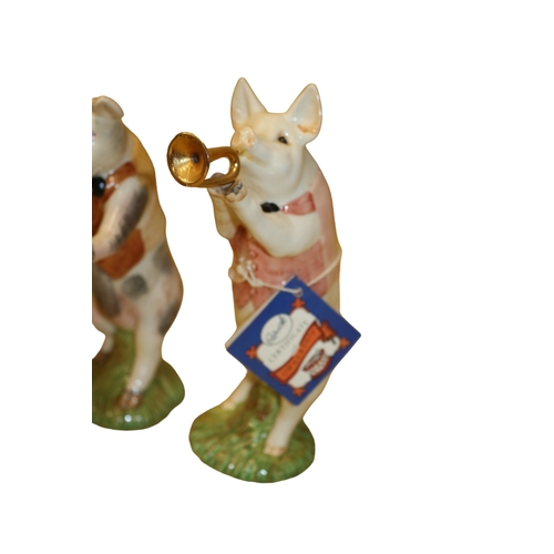 113 - Beswick Pig Band with Conductor - Becoming Quite Rare to Find - 8 in Total - Tallest is 15cm