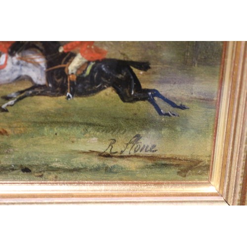 119 - Original Robert Stone Oils - x 2 - Hunting Scene - Superbly Painted with Exquisite Detailing - Frame... 