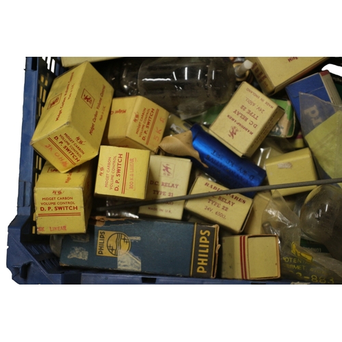 22 - Large Selection of Vintage Valves and Radio Spare Parts, Most Still in Original Boxes