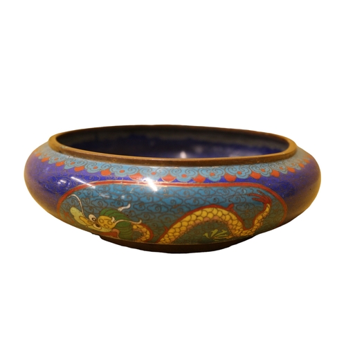 71 - Bronze Highly Decorative Chinese Yellow Dragon Design Bowl with Character Marks to Base plus a Small... 