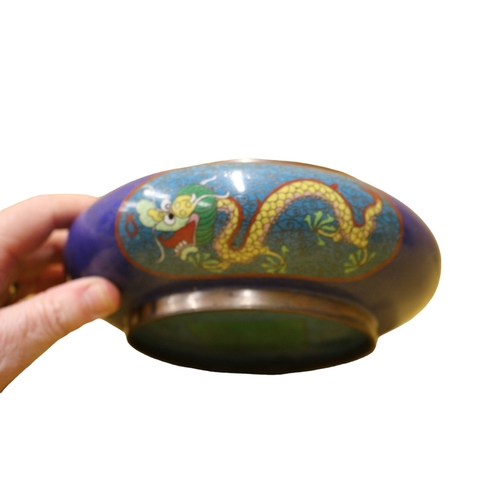 71 - Bronze Highly Decorative Chinese Yellow Dragon Design Bowl with Character Marks to Base plus a Small... 