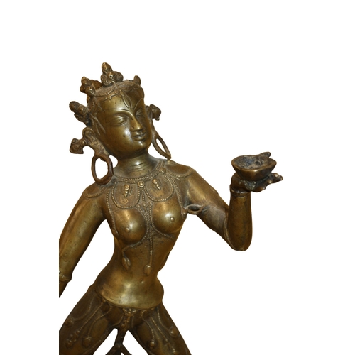 72 - Large and Heavy Old Tibetan / Chinese Gilt Bronze Figure of Sarva Buddha Dakini - 43cm Tall