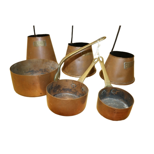 19 - Nice Selection of Graduated Copper Cider Measuring Ladles (Tallest 37cm including Handle), plus Grad... 