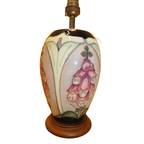 21 - Moorcroft ‘Foxglove’ Lamp, 28cm Tall