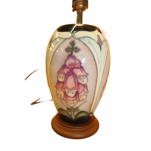 21 - Moorcroft ‘Foxglove’ Lamp, 28cm Tall