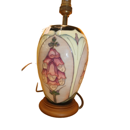 21 - Moorcroft ‘Foxglove’ Lamp, 28cm Tall