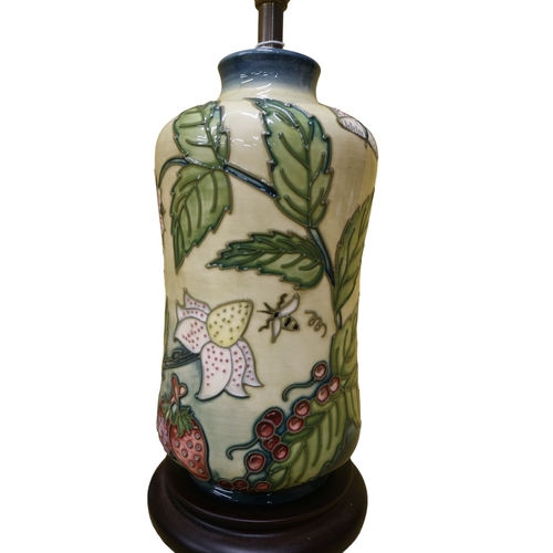 23 - Moorcroft ‘Strawberry Plant’ Lamp, 32cm Tall