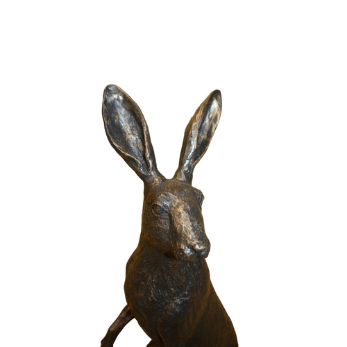 101 - Studio Bronze, Bronze Coated Large Hare 'A28769', 40 cm high