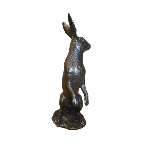 101 - Studio Bronze, Bronze Coated Large Hare 'A28769', 40 cm high