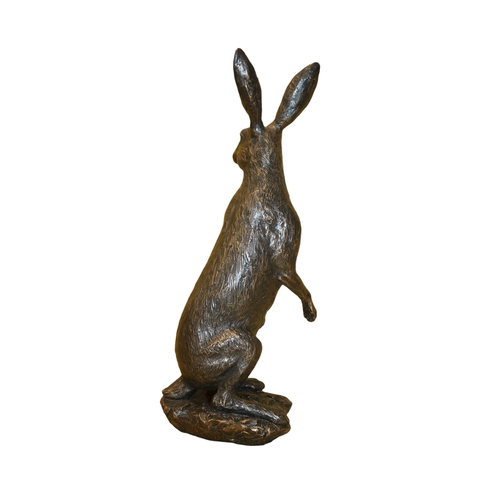 101 - Studio Bronze, Bronze Coated Large Hare 'A28769', 40 cm high