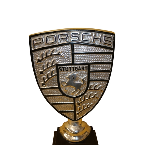 97 - Large Porsche Metal Sign on Base, 30 x 51 cm