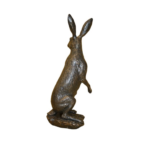 102 - Studio Bronze, Bronze Coated Large Hare 'A28769', 40 cm high