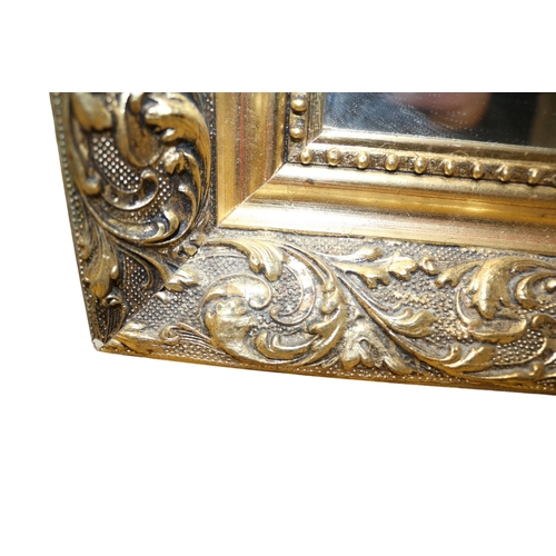 117 - Large Bevelled Edged Gilded Mirror, Quite Thick Aged Mirroring, 71 x 100 cm