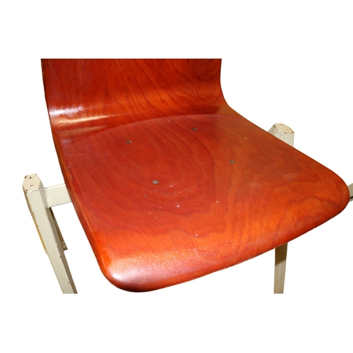 128 - 2 Vintage School Chairs, Thur-Op-Seat 1960's