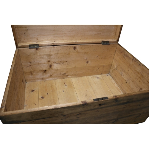 143 - Aged Dovetail Jointed Wooden Trunk, 61.5 x 91 x 45 cm