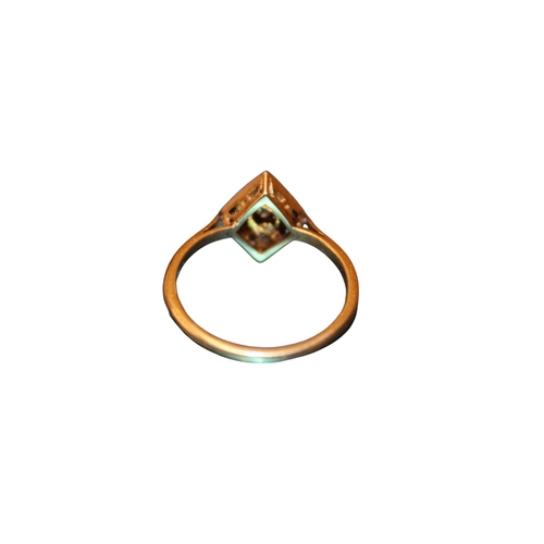 161 - 18Ct Gold Ring with Diamond, Size R, 3.2 grams Total