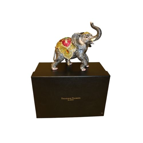 74 - Treasured Trinkets By Juliana Elephant Opening Trinket Box, Boxed, 21 x 20 cm