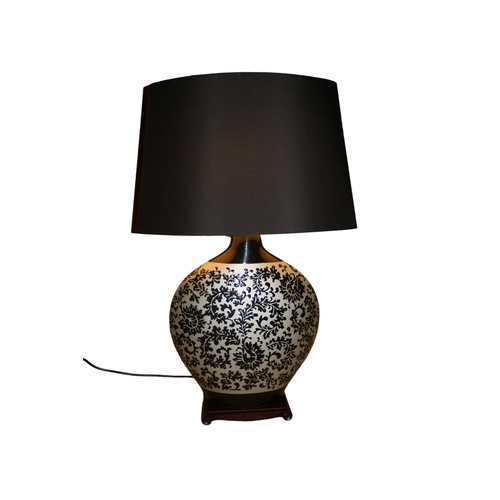 98 - Large Moon Lamp with Shade, Working, 78cm Tall