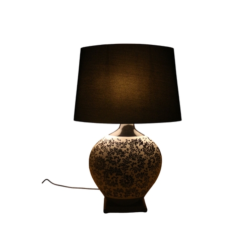 98 - Large Moon Lamp with Shade, Working, 78cm Tall