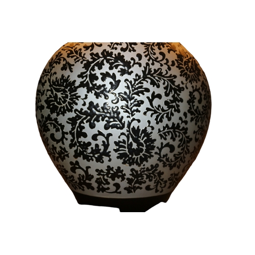 98 - Large Moon Lamp with Shade, Working, 78cm Tall