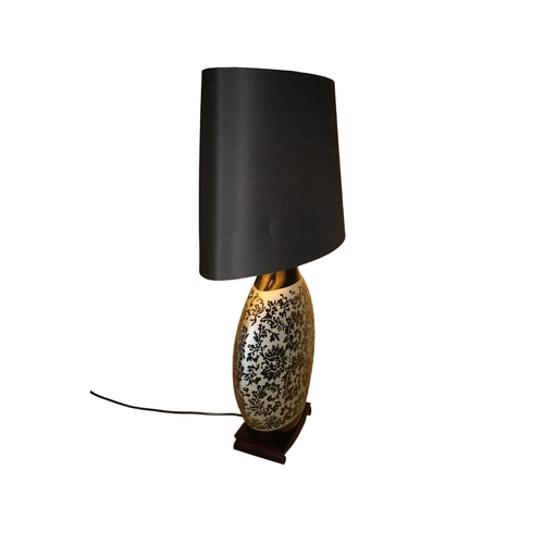 98 - Large Moon Lamp with Shade, Working, 78cm Tall