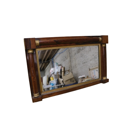 107 - Aged Wooden Over Mantle Mirror, 78 x 48 cm