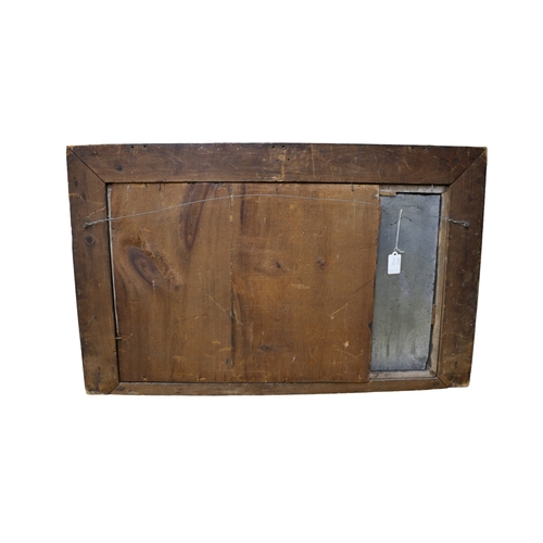 107 - Aged Wooden Over Mantle Mirror, 78 x 48 cm