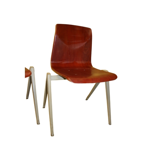 111 - 2 Vintage School Chairs, Thur-Op-Seat 1960's