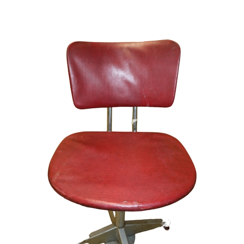 112 - Vintage Machinist Chair by Hostess of Bilston Staffordshire, Missing one foot. 1950/60's