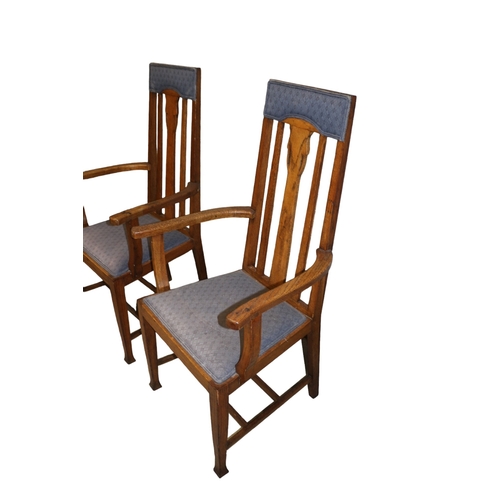 115 - Pair of Highback McIntosh Style Chairs from the Glasgow Arts & Crafts School in the Manner of E.... 