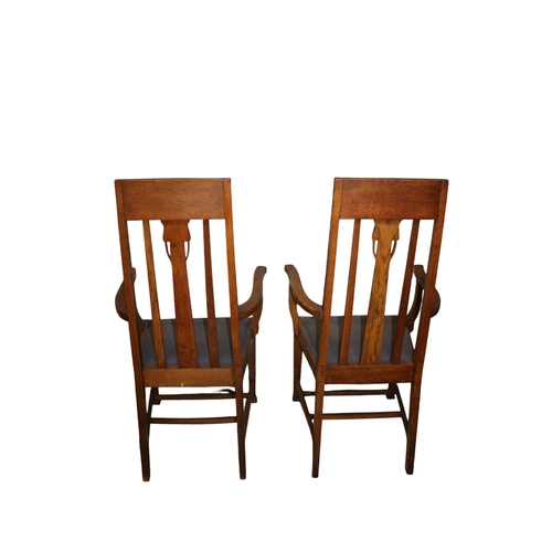 115 - Pair of Highback McIntosh Style Chairs from the Glasgow Arts & Crafts School in the Manner of E.... 