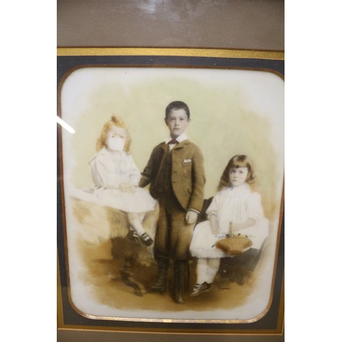 123 - Ornate/Framed Painting of Edwardian/Victorian Children, 59 x 51 cm