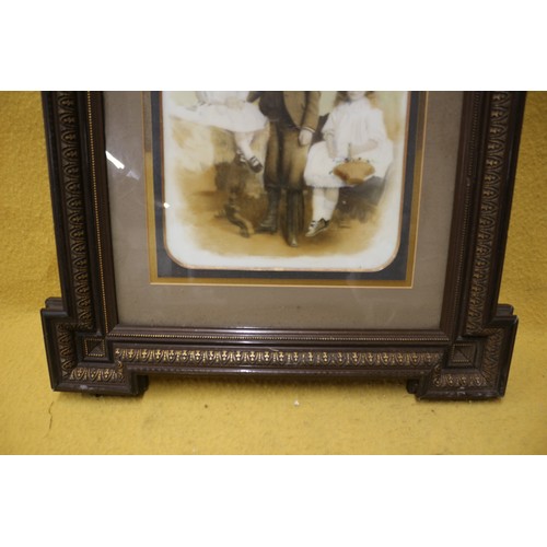 123 - Ornate/Framed Painting of Edwardian/Victorian Children, 59 x 51 cm