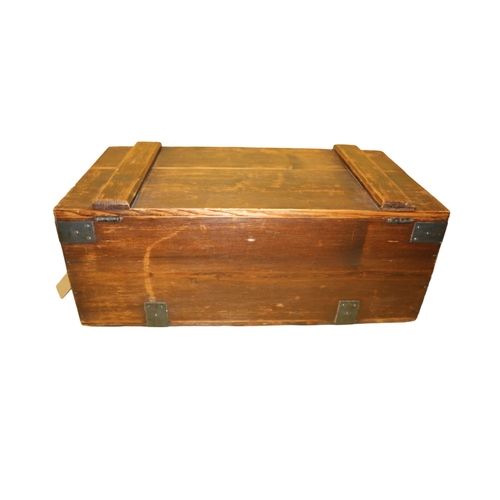 124 - Late Victorian Pine Wooden Box, 67 x 36.5 cm