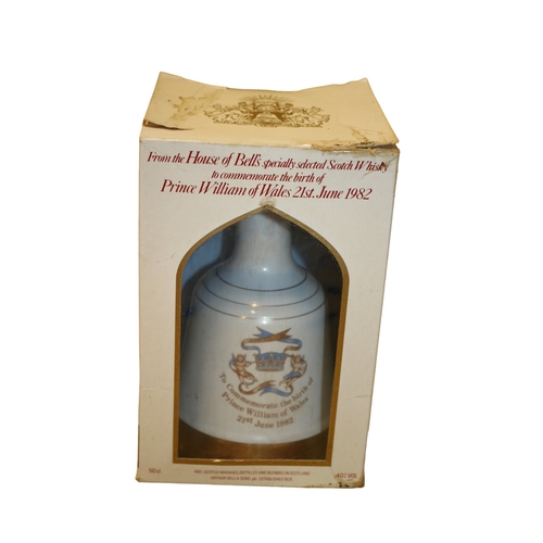 170 - Sealed and Full Bells Whisky in Wade Decanter to Commemorate the Birth of Prince William 1982