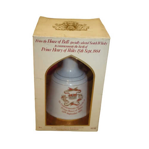 171 - Sealed and Full Bells Whisky in Wade Decanter to Commemorate the Birth of Prince Henry 1984