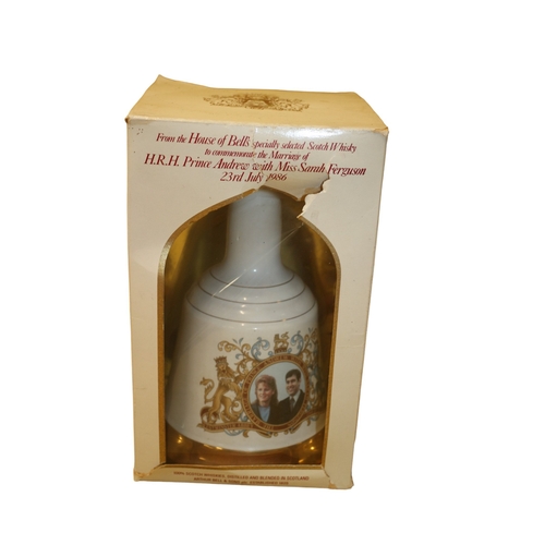 173 - Sealed and Full Bells Whisky in Wade Decanter to Commemorate the Marriage of Sarah Ferguson and Prin... 