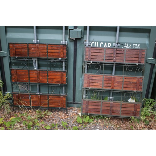 190 - 2 Quality Garden Shelves on Solid Metal Frames both with 3 Shelves