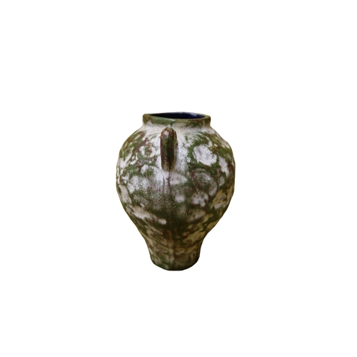 14 - Aged Iron Burn Clay Urn, 13.5cm