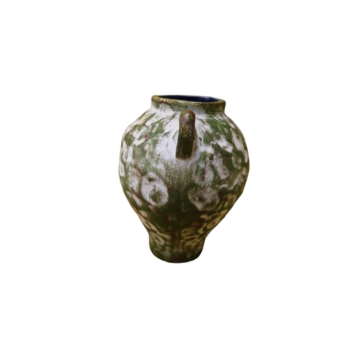 14 - Aged Iron Burn Clay Urn, 13.5cm