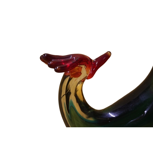 15 - Glass Murano Bird Vase, Firing Crack in Glass. 30cm Tall