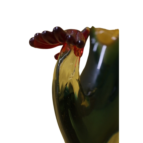 15 - Glass Murano Bird Vase, Firing Crack in Glass. 30cm Tall