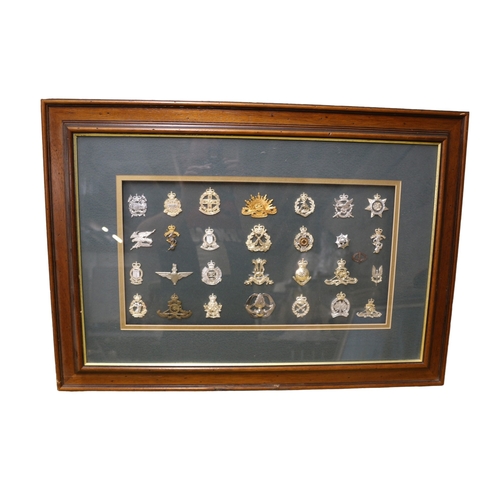 36 - 29 Framed Reproduction Military Badges, 77 x 54 cm